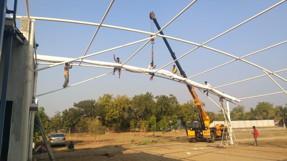 One Side Slope Tensile Structure